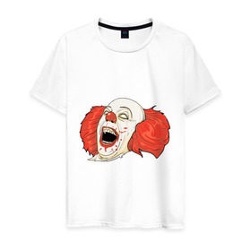Мужская футболка хлопок с принтом Evil Clown в Новосибирске, 100% хлопок | прямой крой, круглый вырез горловины, длина до линии бедер, слегка спущенное плечо. | evil clown | злой клоун | клоун