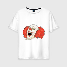 Женская футболка хлопок Oversize с принтом Evil Clown в Новосибирске, 100% хлопок | свободный крой, круглый ворот, спущенный рукав, длина до линии бедер
 | evil clown | злой клоун | клоун