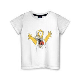 Детская футболка хлопок с принтом Crazy comer simpson в Новосибирске, 100% хлопок | круглый вырез горловины, полуприлегающий силуэт, длина до линии бедер | гомер