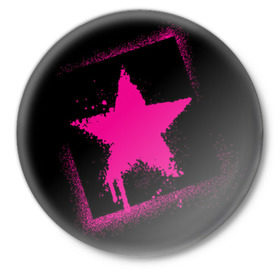 Значок с принтом Эмо звездочка в Новосибирске,  металл | круглая форма, металлическая застежка в виде булавки | звездочка | субкультуры | эмо
