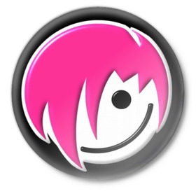Значок с принтом Эмобой в Новосибирске,  металл | круглая форма, металлическая застежка в виде булавки | emo | розовый | черно розовый | эмо | эмобой