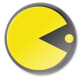 Значок с принтом Пакман в Новосибирске,  металл | круглая форма, металлическая застежка в виде булавки | pacman | пакман | пакмен