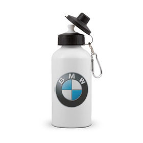 Бутылка спортивная с принтом BMW в Новосибирске, металл | емкость — 500 мл, в комплекте две пластиковые крышки и карабин для крепления | bmw | авто | авто2012 | автомобиль | бмв | бренд | логотип | машина