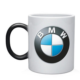 Кружка хамелеон с принтом BMW в Новосибирске, керамика | меняет цвет при нагревании, емкость 330 мл | Тематика изображения на принте: bmw | авто | авто2012 | автомобиль | бмв | бренд | логотип | машина