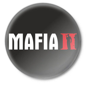 Значок с принтом Мафия 2 в Новосибирске,  металл | круглая форма, металлическая застежка в виде булавки | Тематика изображения на принте: mafia | true crime | мафия