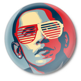 Значок с принтом Президент США в Новосибирске,  металл | круглая форма, металлическая застежка в виде булавки | обама