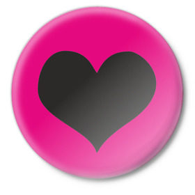 Значок с принтом Черное сердце в Новосибирске,  металл | круглая форма, металлическая застежка в виде булавки | heart | аниме | любовь | отношения | сердечко | сердце | чувства | эмо