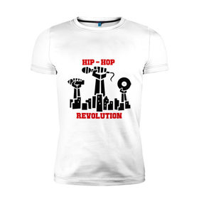 Мужская футболка премиум с принтом Hip-hop revolution (3) в Новосибирске, 92% хлопок, 8% лайкра | приталенный силуэт, круглый вырез ворота, длина до линии бедра, короткий рукав | 