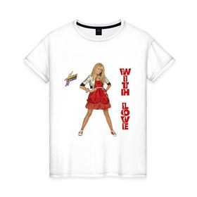 Женская футболка хлопок с принтом Hannah Montana в Новосибирске, 100% хлопок | прямой крой, круглый вырез горловины, длина до линии бедер, слегка спущенное плечо | hannah montana | хана монтана | ханна монтана