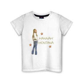Детская футболка хлопок с принтом Ханна Монтана в Новосибирске, 100% хлопок | круглый вырез горловины, полуприлегающий силуэт, длина до линии бедер | hannah montana | хана монтана | ханна монтана