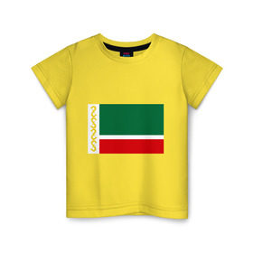 Детская футболка хлопок с принтом Чечня 95 регион в Новосибирске, 100% хлопок | круглый вырез горловины, полуприлегающий силуэт, длина до линии бедер | 95 | кавказ | регион | флаг | чеченец | чеченский | чеченцы | чечня | чичня