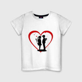 Детская футболка хлопок с принтом Любовь непредсказуема в Новосибирске, 100% хлопок | круглый вырез горловины, полуприлегающий силуэт, длина до линии бедер | девочка | девушка | любовь | мальчик | непредсказуема | парень | сердце | чувства