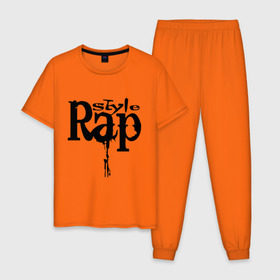Мужская пижама хлопок с принтом Rap style в Новосибирске, 100% хлопок | брюки и футболка прямого кроя, без карманов, на брюках мягкая резинка на поясе и по низу штанин
 | gangsta | gansta | hip | hip hop | hop | rap | реп | рэп | рэпчина | хип | хип хоп | хоп