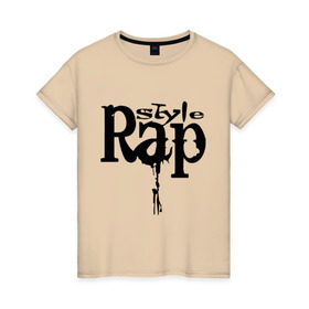 Женская футболка хлопок с принтом Rap style в Новосибирске, 100% хлопок | прямой крой, круглый вырез горловины, длина до линии бедер, слегка спущенное плечо | gangsta | gansta | hip | hip hop | hop | rap | реп | рэп | рэпчина | хип | хип хоп | хоп