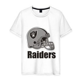 Мужская футболка хлопок с принтом Raiders (2) в Новосибирске, 100% хлопок | прямой крой, круглый вырез горловины, длина до линии бедер, слегка спущенное плечо. | freeride | raiders | райдер | райдеры | фрирайд | шлем