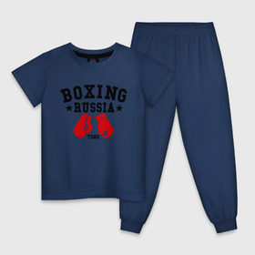 Детская пижама хлопок с принтом Boxing Russia time в Новосибирске, 100% хлопок |  брюки и футболка прямого кроя, без карманов, на брюках мягкая резинка на поясе и по низу штанин
 | boxing | boxing russia time | kickboxing | mix fight | бокс | боксер | кик бокс | кикбокс