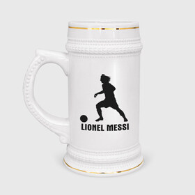 Кружка пивная с принтом Lionel Messi - лучший футболист в Новосибирске,  керамика (Материал выдерживает высокую температуру, стоит избегать резкого перепада температур) |  объем 630 мл | 