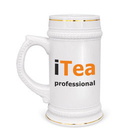 Кружка пивная с принтом iTea professional в Новосибирске,  керамика (Материал выдерживает высокую температуру, стоит избегать резкого перепада температур) |  объем 630 мл | itea professional | tea | админу | айти  профессионал | любитель чая | чаепитие | чай