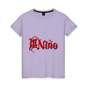 Женская футболка хлопок с принтом Ill Nino в Новосибирске, 100% хлопок | прямой крой, круглый вырез горловины, длина до линии бедер, слегка спущенное плечо | Тематика изображения на принте: 