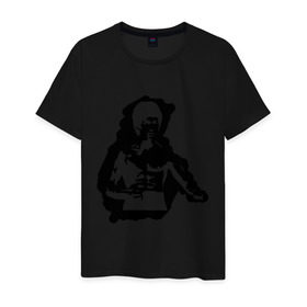 Мужская футболка хлопок с принтом Брюс Ли (2) в Новосибирске, 100% хлопок | прямой крой, круглый вырез горловины, длина до линии бедер, слегка спущенное плечо. | bruce lee