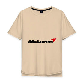 Мужская футболка хлопок Oversize с принтом McLaren (МакЛарен) в Новосибирске, 100% хлопок | свободный крой, круглый ворот, “спинка” длиннее передней части | auto | mclaren | авто | автобренды | автомобили | макларен | машины | тачки | тюнинг