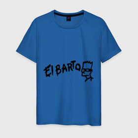 Мужская футболка хлопок с принтом Эльбарто в Новосибирске, 100% хлопок | прямой крой, круглый вырез горловины, длина до линии бедер, слегка спущенное плечо. | elbarto | simpsons | барт | барт симпсон | симпсоны | симсоны | эльбарто