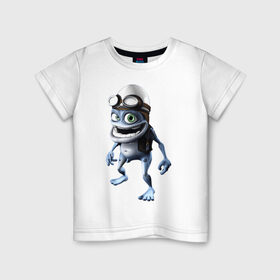 Детская футболка хлопок с принтом Crazy frog в Новосибирске, 100% хлопок | круглый вырез горловины, полуприлегающий силуэт, длина до линии бедер | Тематика изображения на принте: crazy frog | крейзи фрог | крэйзи фрог | лягушка