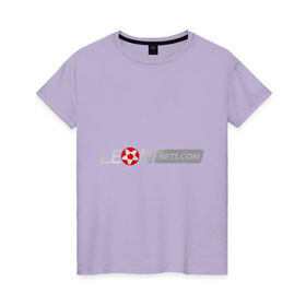 Женская футболка хлопок с принтом Leon в Новосибирске, 100% хлопок | прямой крой, круглый вырез горловины, длина до линии бедер, слегка спущенное плечо | bet | leon | бет | буки | букмейкеры | букмекерская контора | букмекеры | леон