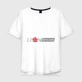 Мужская футболка хлопок Oversize с принтом Leon в Новосибирске, 100% хлопок | свободный крой, круглый ворот, “спинка” длиннее передней части | bet | leon | бет | буки | букмейкеры | букмекерская контора | букмекеры | леон