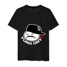 Мужская футболка хлопок с принтом Yung Onix в Новосибирске, 100% хлопок | прямой крой, круглый вырез горловины, длина до линии бедер, слегка спущенное плечо. | Тематика изображения на принте: gangsta | gansta | hip | hip hop | hop | rap | оникс | рэп | рэпчина | хип | хип хоп | хипхоп | хоп
