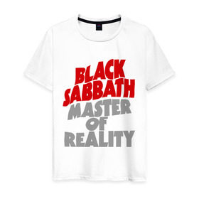 Мужская футболка хлопок с принтом Black Sabbath. Master of reality в Новосибирске, 100% хлопок | прямой крой, круглый вырез горловины, длина до линии бедер, слегка спущенное плечо. | Тематика изображения на принте: heavy metal | metal | muse | rock | trash metal | альтернатива | квартет | лица | метал | рок | рок группа | рок группы | трэш метал | хеви метал