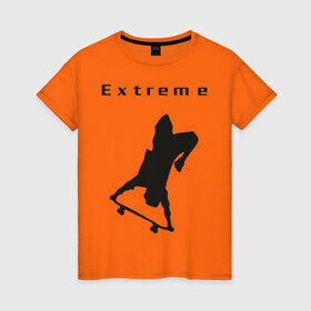 Женская футболка хлопок с принтом Нереальный экстрим в Новосибирске, 100% хлопок | прямой крой, круглый вырез горловины, длина до линии бедер, слегка спущенное плечо | skate | skateboard | борд | доска | нереальный экстрим | скейт | скейтборд | экстрим