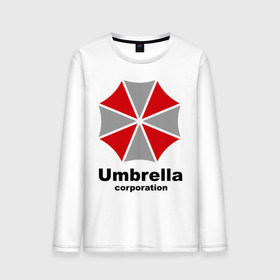 Мужской лонгслив хлопок с принтом Umbrella corporation в Новосибирске, 100% хлопок |  | resident evil | umbrella corporation | амбрелла | корпорация | логотип | обитель зла