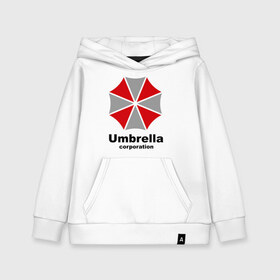 Детская толстовка хлопок с принтом Umbrella corporation в Новосибирске, 100% хлопок | Круглый горловой вырез, эластичные манжеты, пояс, капюшен | resident evil | umbrella corporation | амбрелла | корпорация | логотип | обитель зла