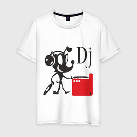 Мужская футболка хлопок с принтом Dj (9) в Новосибирске, 100% хлопок | прямой крой, круглый вырез горловины, длина до линии бедер, слегка спущенное плечо. | dj | вертушки | диджей | клубные | пластинки | прикольные