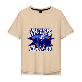 Мужская футболка хлопок Oversize с принтом WWE John Cena Never Give Up в Новосибирске, 100% хлопок | свободный крой, круглый ворот, “спинка” длиннее передней части | Тематика изображения на принте: wwe | бои без правил | джон сина