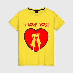 Женская футболка хлопок с принтом I love you (4) в Новосибирске, 100% хлопок | прямой крой, круглый вырез горловины, длина до линии бедер, слегка спущенное плечо | i love you | love | люблю | любовь | отношения | сердце | тебя | чувства | я тебя люблю