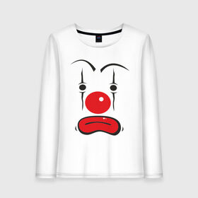Женский лонгслив хлопок с принтом Грусный клоун в Новосибирске, 100% хлопок |  | грусный клоун | грустный | грустный клоун | клоун | цирк