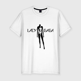 Мужская футболка премиум с принтом Lady Gaga (7) в Новосибирске, 92% хлопок, 8% лайкра | приталенный силуэт, круглый вырез ворота, длина до линии бедра, короткий рукав | 