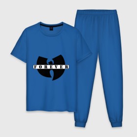 Мужская пижама хлопок с принтом Wu-Tang Forever в Новосибирске, 100% хлопок | брюки и футболка прямого кроя, без карманов, на брюках мягкая резинка на поясе и по низу штанин
 | gansta | hip | hip hop | hop | рэп | хип | хип хоп | хипхоп