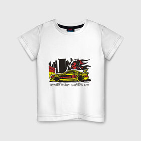 Детская футболка хлопок с принтом Street racing car (3) в Новосибирске, 100% хлопок | круглый вырез горловины, полуприлегающий силуэт, длина до линии бедер | street racing | автогонки | автосопрт | гонки | стритрейсинг | тачки | тюнинг | уличные гонки