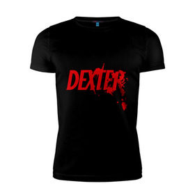 Мужская футболка премиум с принтом Dexter - Декстер в Новосибирске, 92% хлопок, 8% лайкра | приталенный силуэт, круглый вырез ворота, длина до линии бедра, короткий рукав | dexter | декстер | кровь | сериал