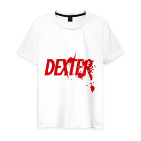 Мужская футболка хлопок с принтом Dexter - Декстер в Новосибирске, 100% хлопок | прямой крой, круглый вырез горловины, длина до линии бедер, слегка спущенное плечо. | Тематика изображения на принте: dexter | декстер | кровь | сериал