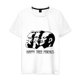 Мужская футболка хлопок с принтом Happy Tree Friends (2) в Новосибирске, 100% хлопок | прямой крой, круглый вырез горловины, длина до линии бедер, слегка спущенное плечо. | friends | happy | happy tree friends | lenin | tree | ussr | ленин | ссср | три друга