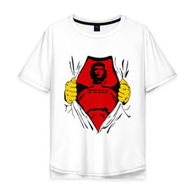 Мужская футболка хлопок Oversize с принтом Мой кумир Che Guevara в Новосибирске, 100% хлопок | свободный крой, круглый ворот, “спинка” длиннее передней части | Тематика изображения на принте: че гевара