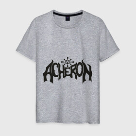 Мужская футболка хлопок с принтом Acheron в Новосибирске, 100% хлопок | прямой крой, круглый вырез горловины, длина до линии бедер, слегка спущенное плечо. | acheron | death | metal | блэк | группы | дэт метал | логотип