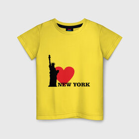 Детская футболка хлопок с принтом I love New York (NY Freedom) в Новосибирске, 100% хлопок | круглый вырез горловины, полуприлегающий силуэт, длина до линии бедер | america | cша | new york | usa | америка | нью йорк | статуя свободы