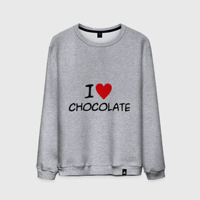 Мужской свитшот хлопок с принтом Chocolate в Новосибирске, 100% хлопок |  | chocolate | i love | вкуснятина | конфеты | люблю шоколад | сладкое | сладкоежка | сладости | шоколад | шоколадный