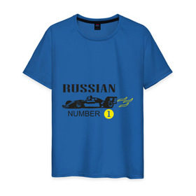 Мужская футболка хлопок с принтом Russian F1 в Новосибирске, 100% хлопок | прямой крой, круглый вырез горловины, длина до линии бедер, слегка спущенное плечо. | 