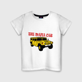 Детская футболка хлопок с принтом Mafia car в Новосибирске, 100% хлопок | круглый вырез горловины, полуприлегающий силуэт, длина до линии бедер | бандиты | внедорожник | гангстеры | мафия | машина | тачила | тачка